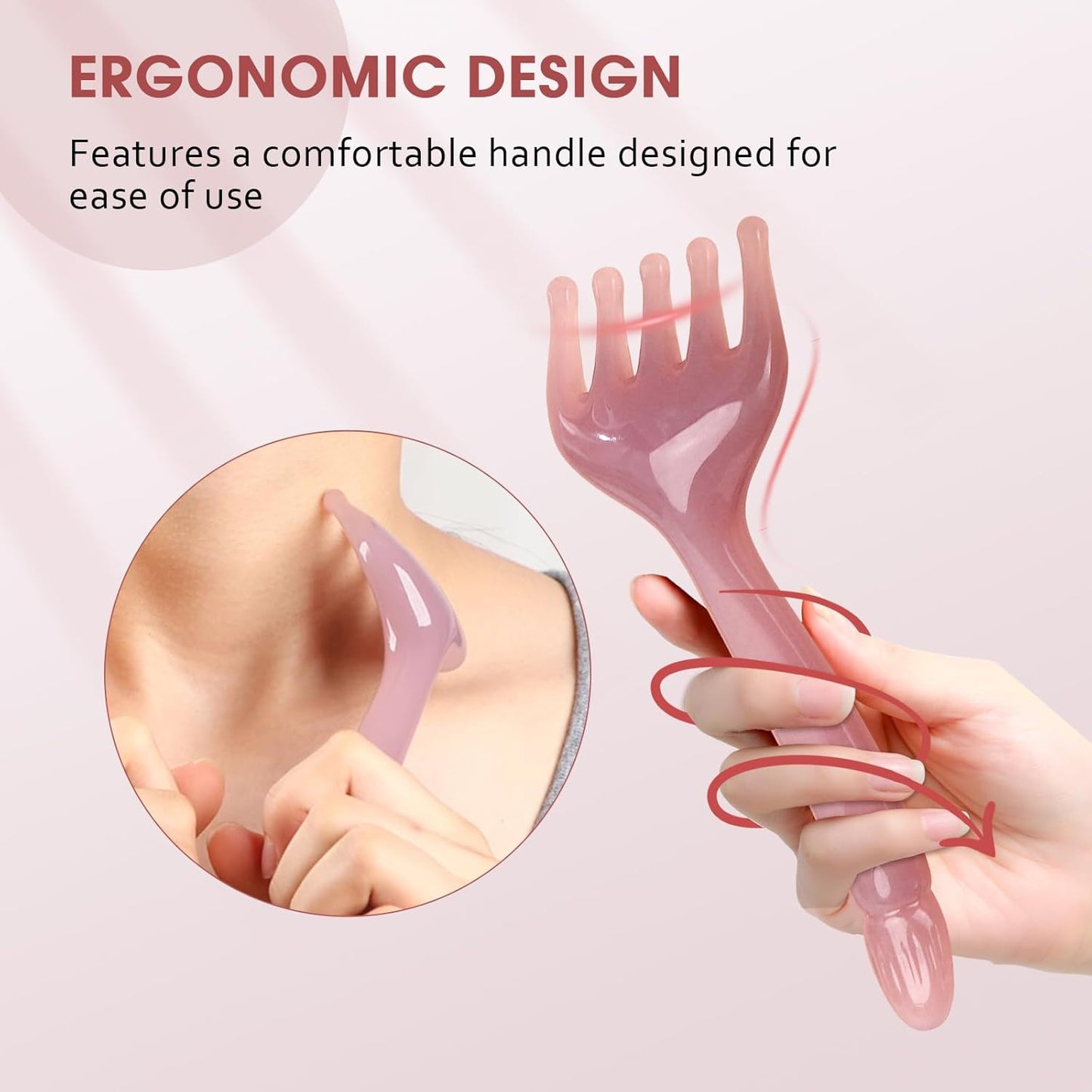 MoyRetty 2 Pack Manual Scalp Massagers, Perfect Scalp Massage Comb for Men & Women Home or Travel Use, Head Spa Gua Sha Tools for Relaxing(Pink)