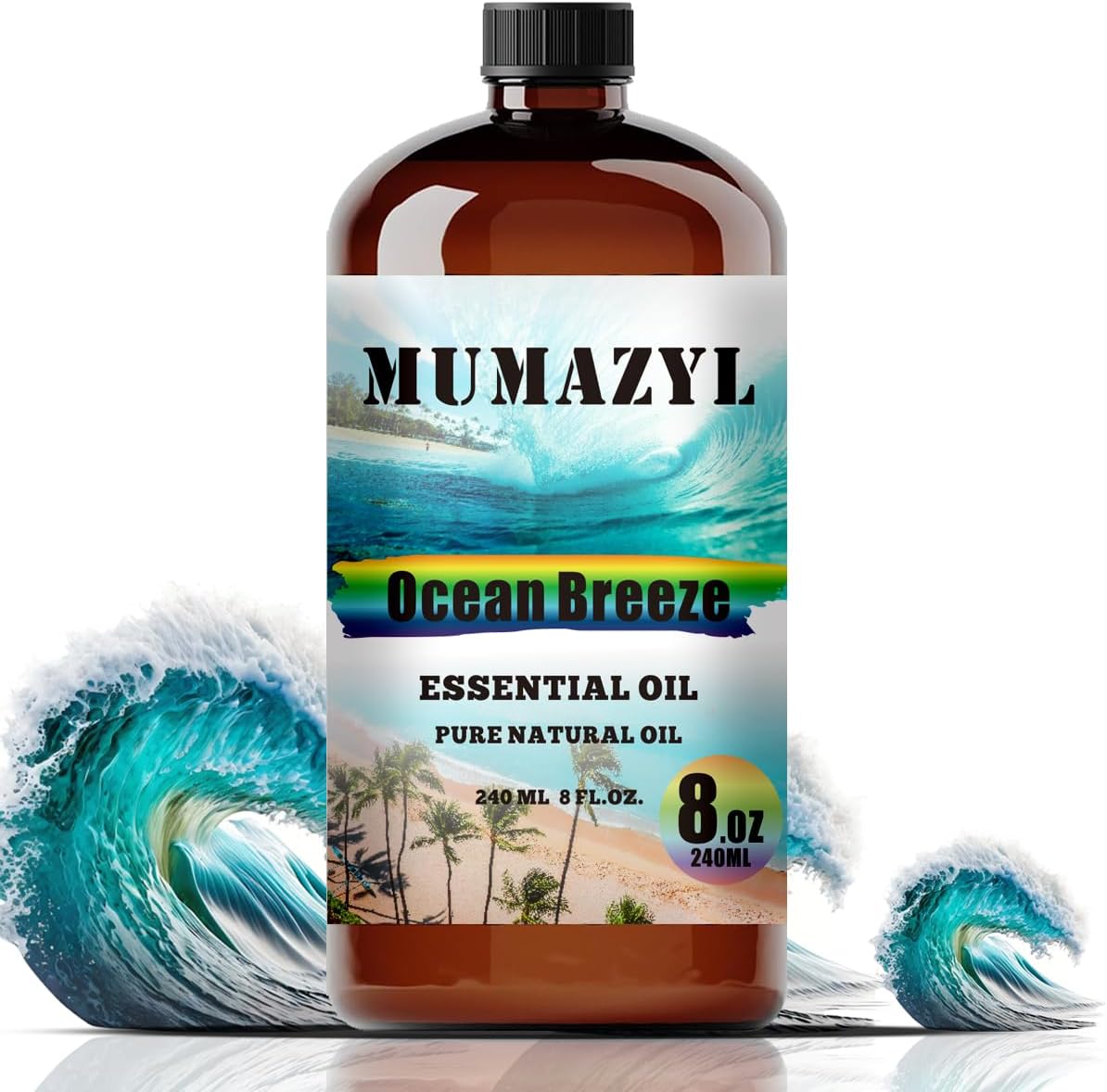Ocean Breeze Essential Oil, Ocean Breeze Oil 8 Fl Oz 240ML for Diffuser Humidifier Yoga Cleaning DIY Candle Soap Making Fragrance Oils