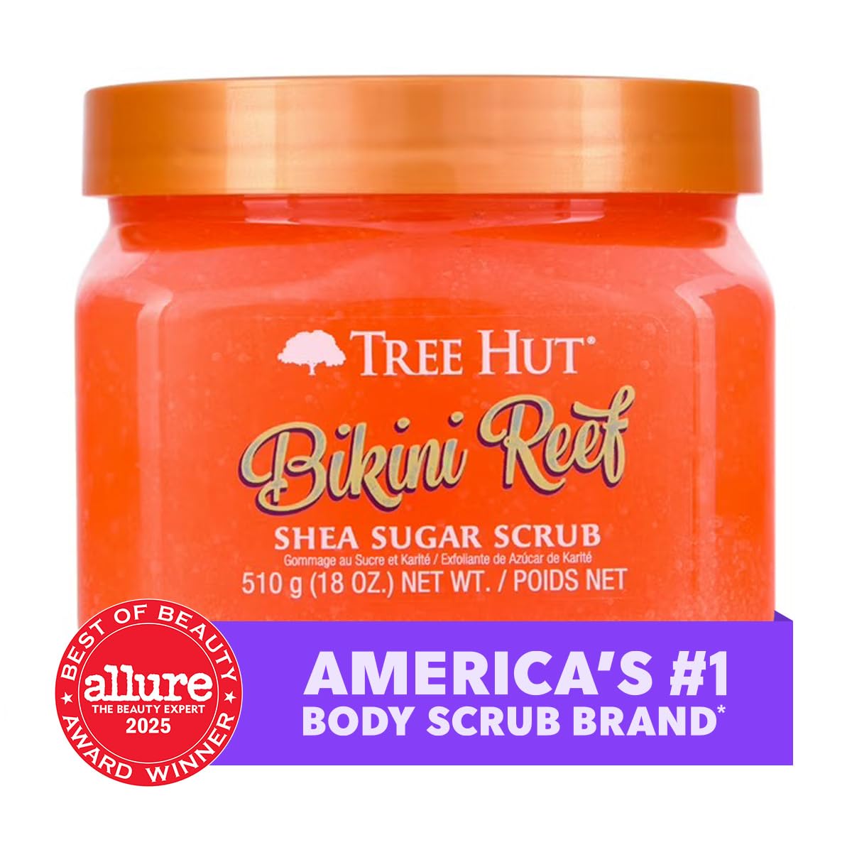 Tree Hut Bikini Reef Shea Sugar Scrub, Exfoliating, Hydrating & Moisturizing Body Scrub with Shea Butter & Nourishing Essential Oils, Smooth & Soften Skin, 18 oz