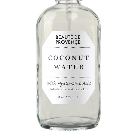 BEAUTE DE PROVENCE | Face & Body Mist Spray - Hydrating Coconut Water With Moisturizing Hyaluronic Acid | Instant Cooling, Conditoning, Hydrating | 8 FL OZ
