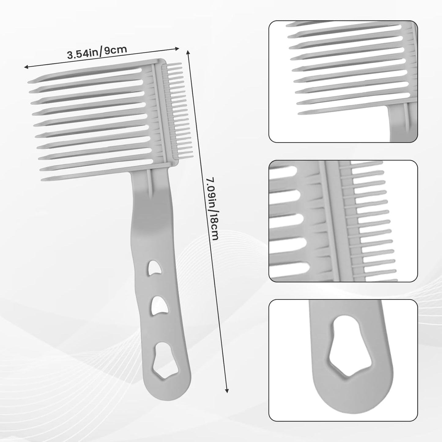 Fade Comb for Men Haircut,4PCS Fade Guide for Men Haircut Kit with Silicone Haircut Band,Barber Comb and Hairdressing Sweeping Brush,Self Hair Cutting Tool for Home DIY(Gray)