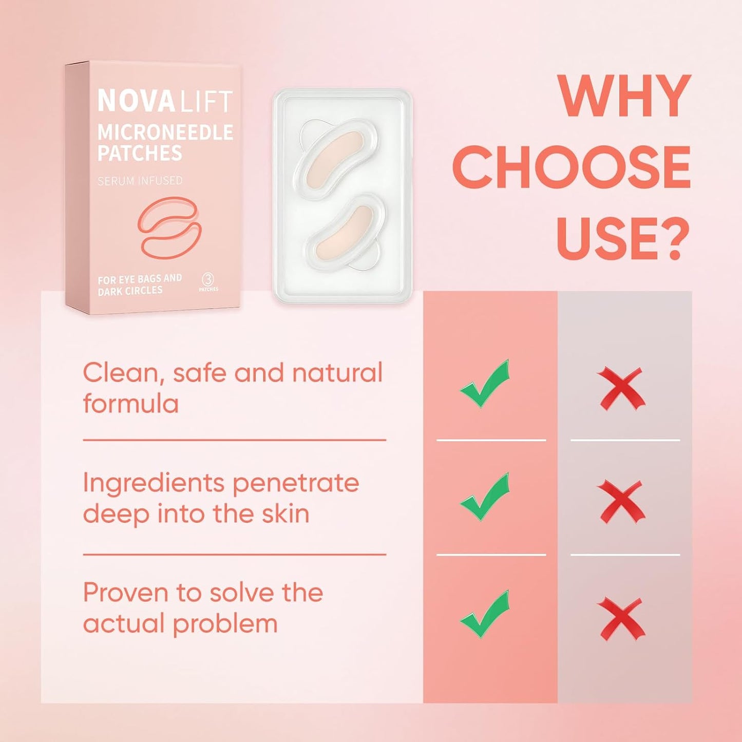 MicroGlow Eye Patches,Under Eye Patchs Hyaluronic Acid Eye Mask for Dark Circles for Women, Forehead Wrinkle & Smile Line Patches (2BOX(6 Pairs))