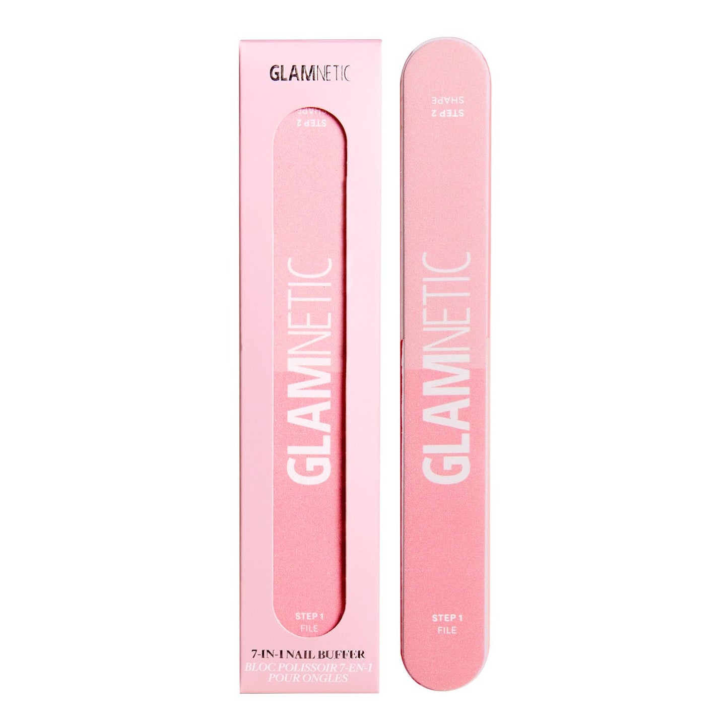 Glamnetic 7-in-1 Nail Buffer | All-in-One, 7 Step Nail Buffing Block for Filing, Shaping, Smoothing & Polishing | Lightweight & Easy to Use | EVA & Sandpaper Nail File Buffer