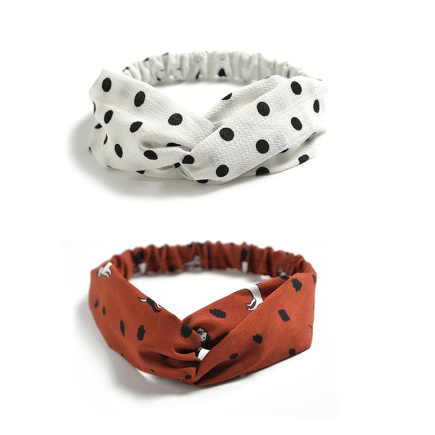 DRESHOW 10 Pack Boho Headbands for Women Vintage Cross Elastic Head Wrap Hair Accessories