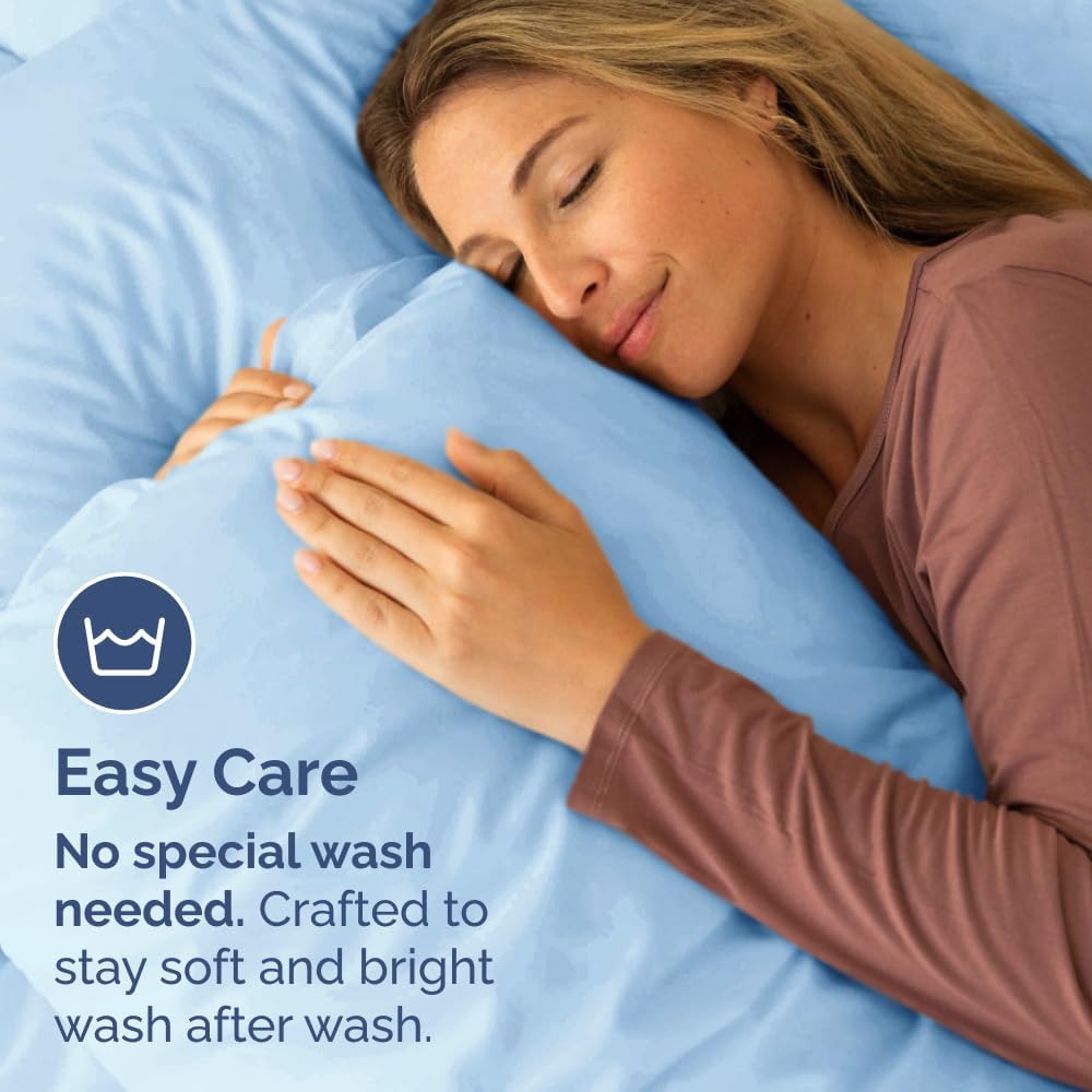 Standard Pillow Cases Set of 6 - Ultra Soft Hotel Quality Pillowcase Covers - Comfy & Wrinkle Free - Shrink, Stain and Fade Resistant - Machine Washable Pillow Protectors - 6 Piece Set - Light Blue