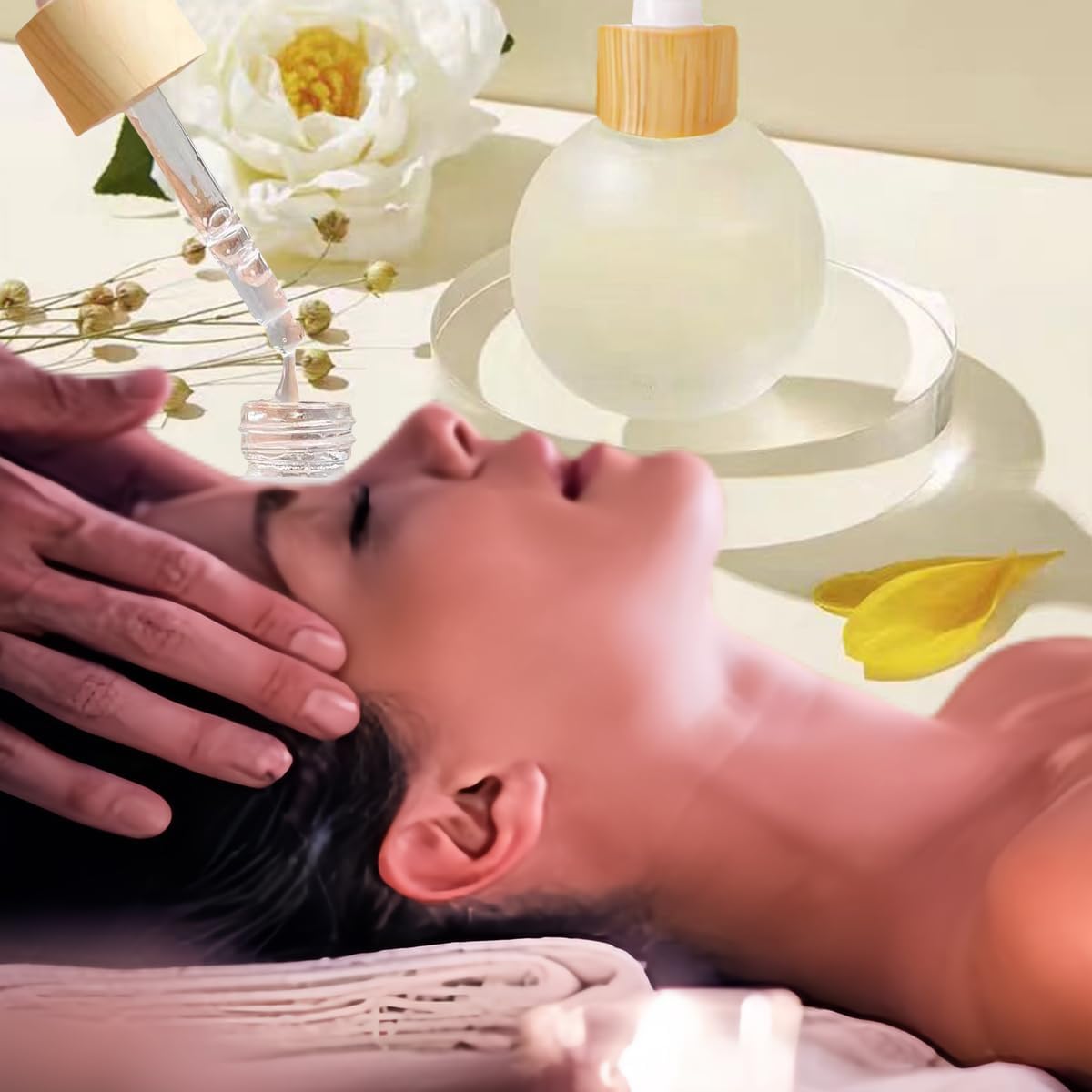 Frosted Glass Dropper Bottles, 50ml Small Bulb Shape Essential Oil Dropper Bottle Perfume Dispenser Bottle with Dropper and Bamboo Lid for Essential Oils, Perfumes and Other DIY Liquids(4Pcs)