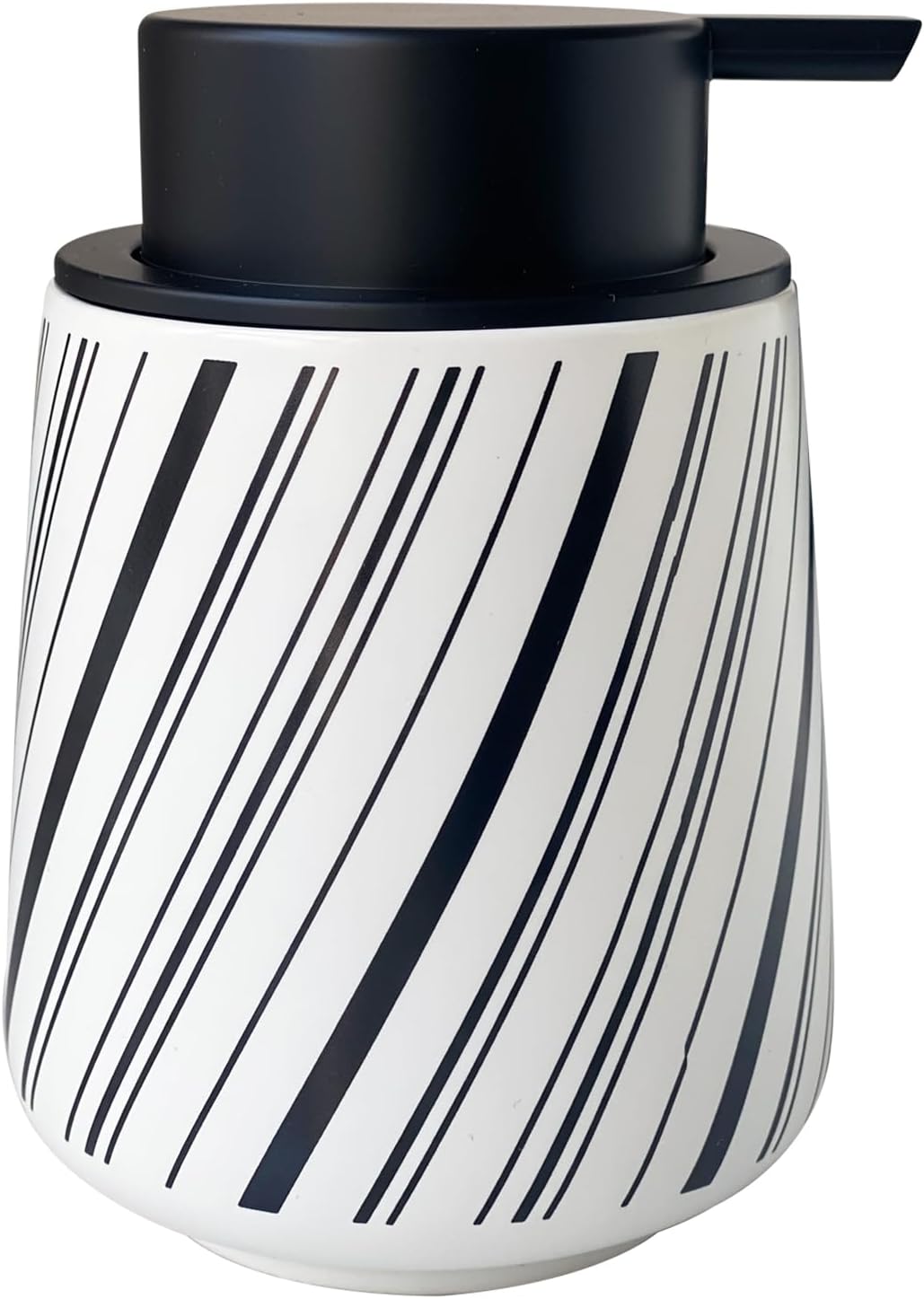 Chic Soap Dispenser Bathroom Ceramic Hand Foam Soap Dispenser for Bathroom Deco 12 Ounce Refillable Liquid Dispenser for Kitchen (White)