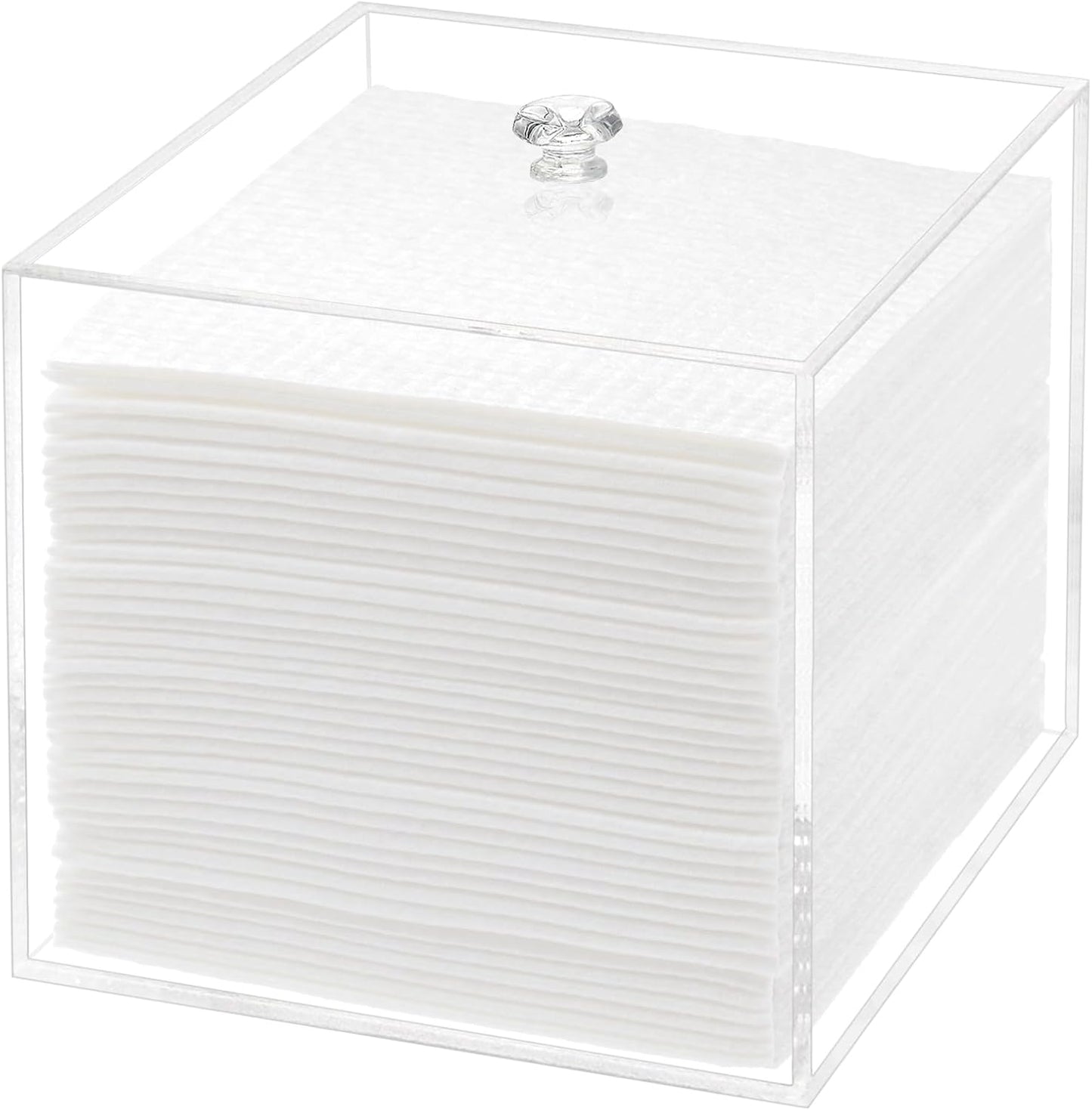 Disposable Face Towel Holder, Facial Towelettes Container Box, Acrylic Box for Facial Towels, Clear