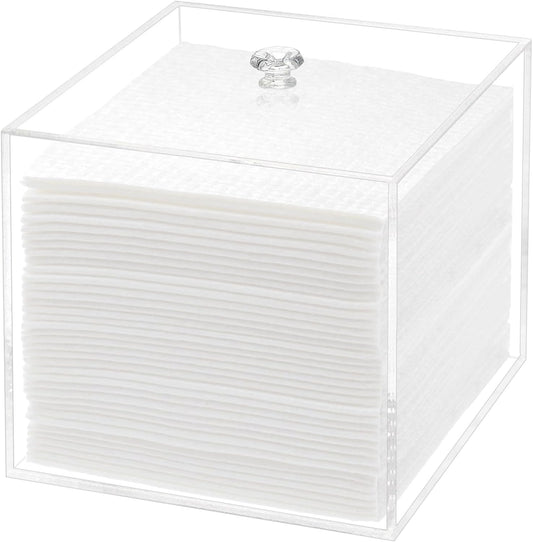 Disposable Face Towel Holder, Facial Towelettes Container Box, Acrylic Box for Facial Towels, Clear