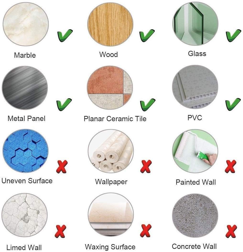 Wall Mounted Toothbrush Holder, Stainless Steel Toothbrush Holder with Self-Adhesive No Drilling Toothbrush Organizer, Bathroom Mounted Holder for Toothbrush Head, Washroom Razor Holder