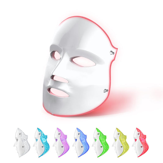 Aphrona FDA cleared LED Facial Skin Care Mask -Blue & Red Light Treatment Photon Mask (Pearl)