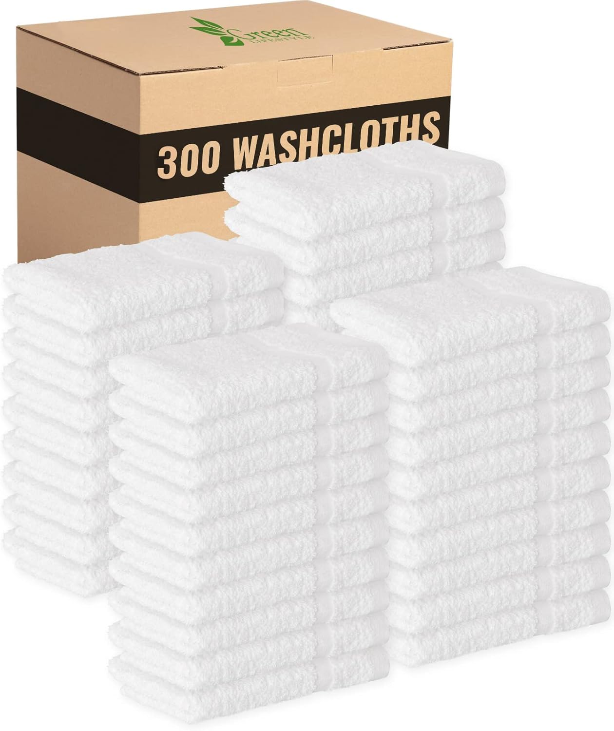 GREEN LIFESTYLE Washcloth 13x13 Scratch Free Texture Super Soft Highly Absorbent Ideal for Hotel, Restaurant, Bars, Automotive (Pack of 300)