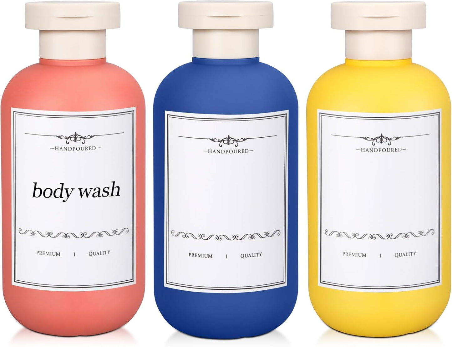 3 PACK Travel Shampoo Bottle, Empty Plastic Squeeze Bottles 6.8oz with Flip Cap, Lotion Container for Toiletries Travel Size Shampoo and Conditioner