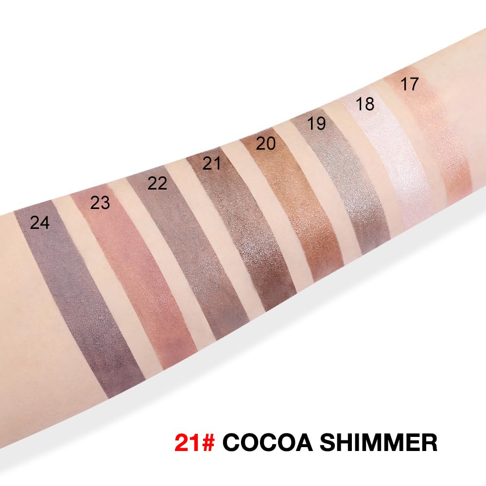 evpct Cocoa Shimmer Cream Eye Shadow Brightener Sticks Set for Eyes, Cocoa Shimmery Matte Pencil Eye shadow Applicator Stick Pen Palette Makeup Waterproof sombras en crema para ojos 21#