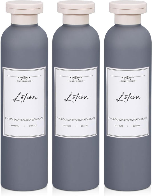 Travel Shampoo Bottle, Empty Plastic Squeeze Bottles 8.8oz with Flip Cap, Lotion Container for Toiletries Travel Size Shampoo and Conditioner