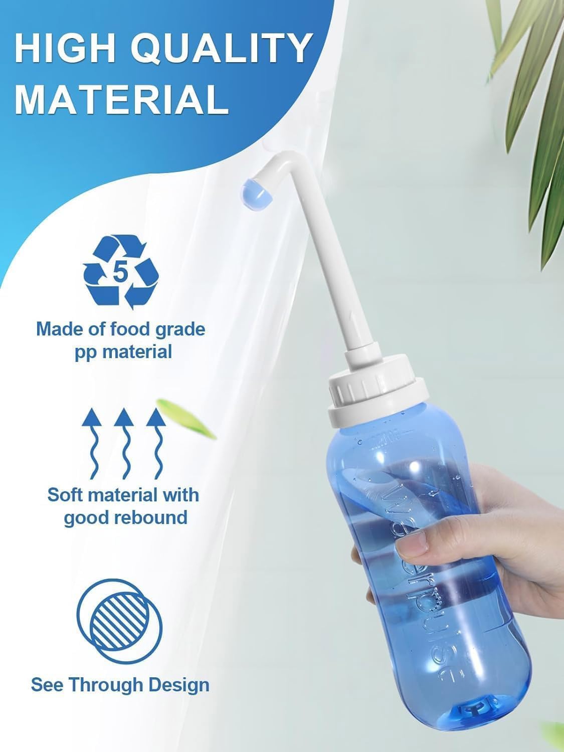 Peri Bottle for Postpartum Travel Bidet - Perineal Care,Portable Travel Squeeze Bottle Bidet for Women Personal Hygiene Cleaning,2 Tubes for Baby Mom After Birth Cleansing and Recovery 16.9OZ(Blue)