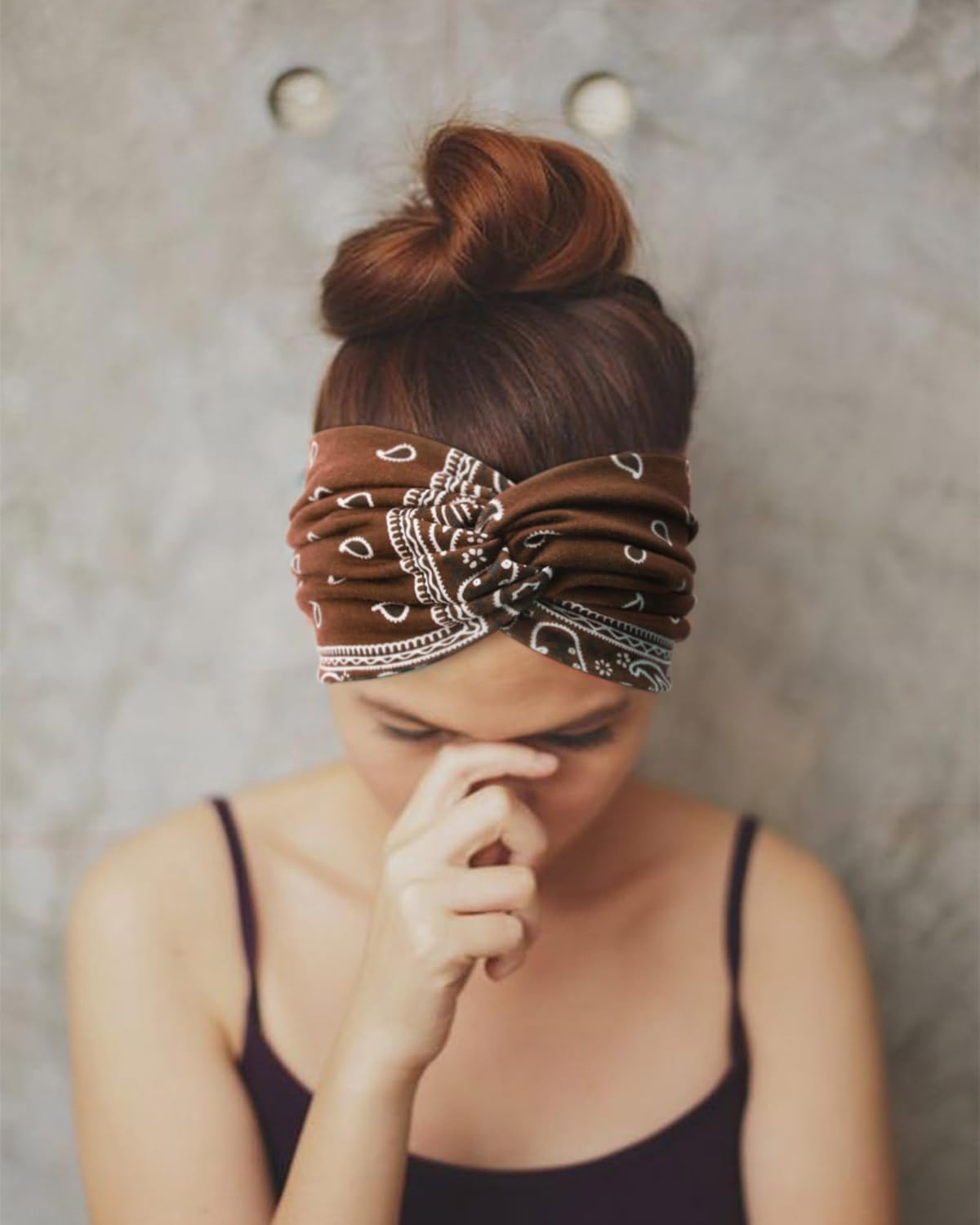 DRESHOW 4 Pack Turban Headbands for Women Wide Vintage Head Wraps Knotted Cute Hair Band Accessories