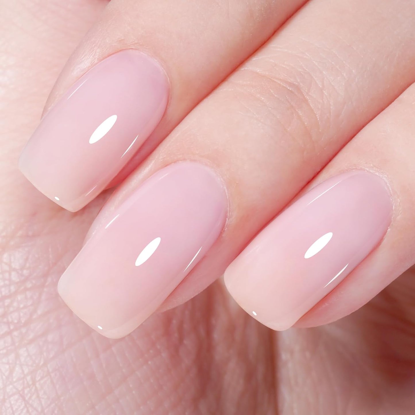 AILLSA Light Pink Gel Nail Polish Tokyo Sakura Sheer Jelly Gel Polish Neutral Translucent Nude Gels Polishs Long Lasting Pale Pink Color Soak Off U V Gels for French Manicure Nail Art at Home 0.51 Oz