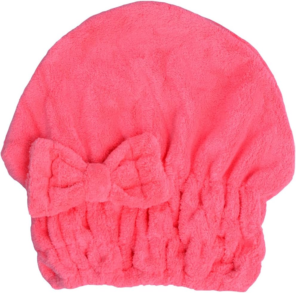 HOPESHINE Microfiber Hair Towel Cap for Women Wet Short or Long Curly Hair Super Absorbent Quick Dry Turbans Anti Frizz Great Gift for Women and Girls (Rose red, 1)