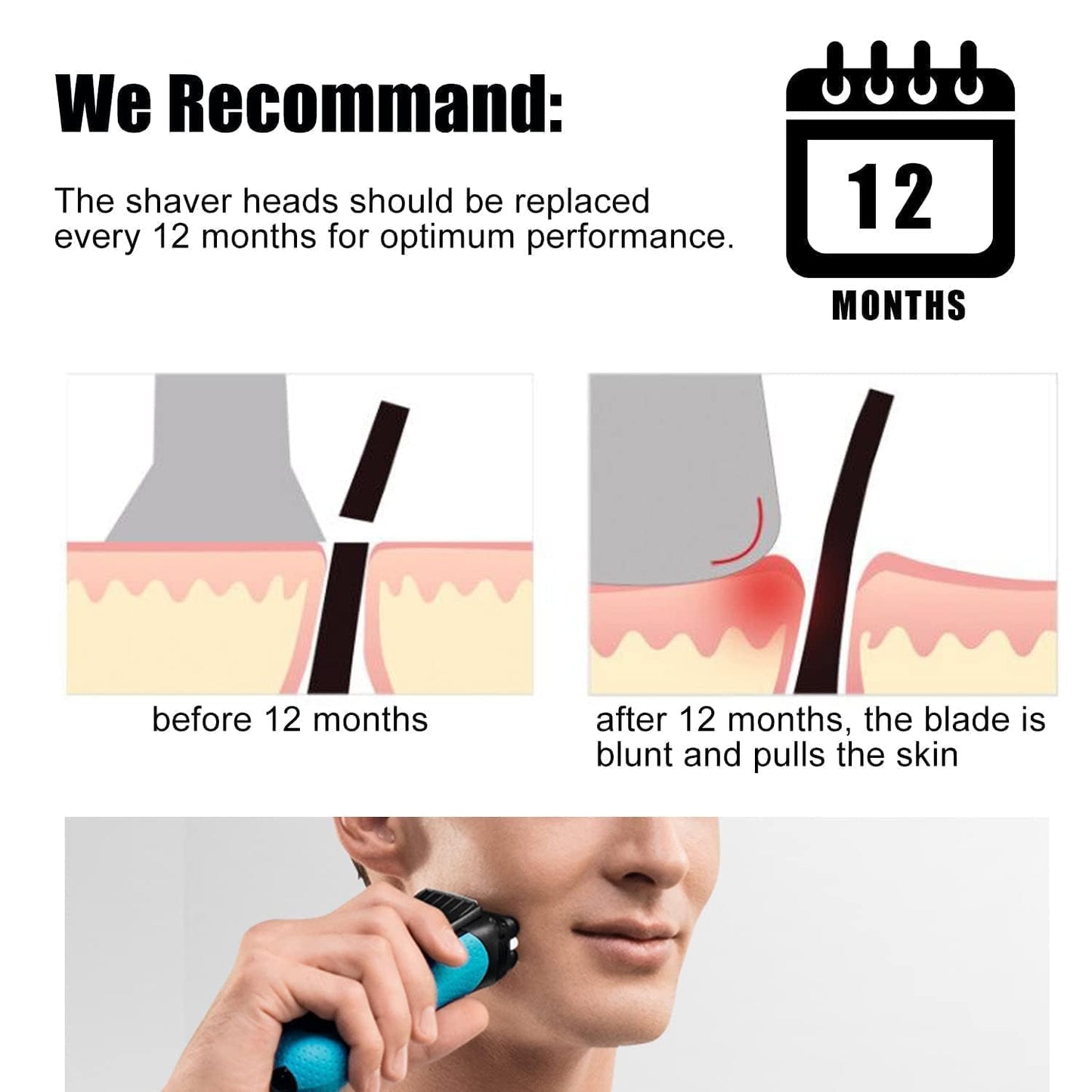 73S Replacement Head Compatible with Braun Razor Series 7, S7 360 Replacement Head for Braun, Replacement Blades Compatible with Electric Shavers for Men Series 7 7020s, 7025s, 7085cc, 7075cc