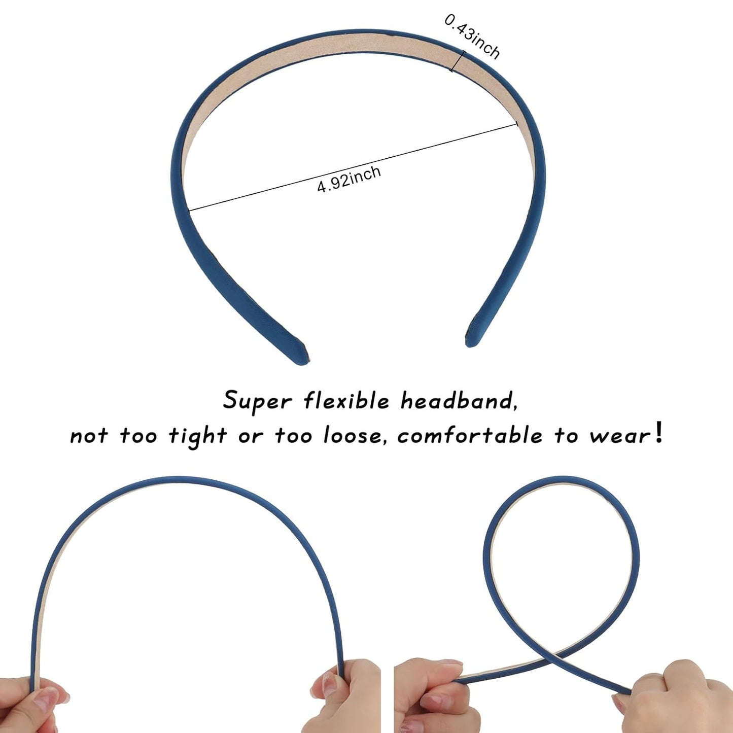 Wecoe Multicolored Narrow Satin Headbands, 10pcs Non Slip Fashion Hair Bands for Women & Girls' Hair - Holiday & DIY Costume Accessories