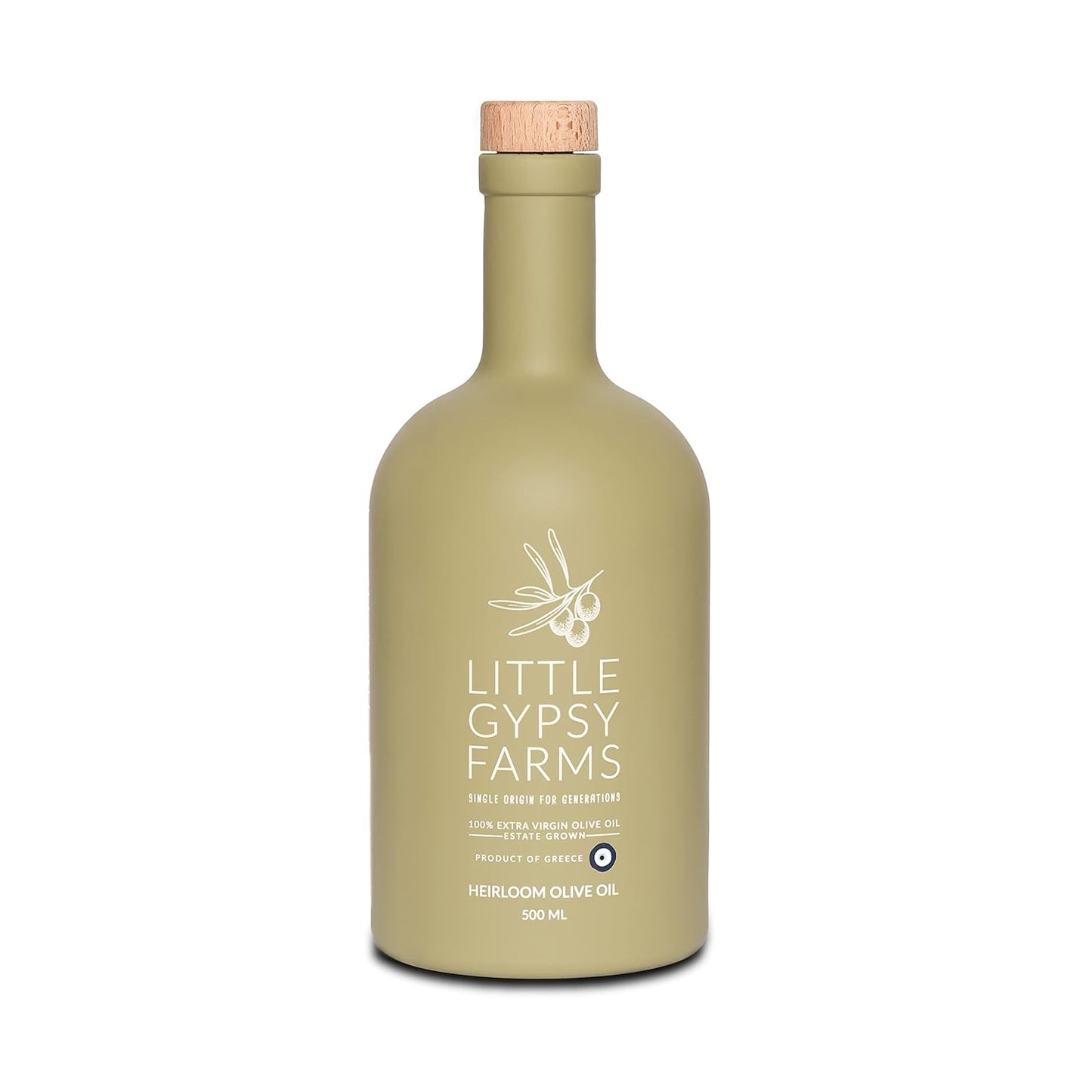 Heirloom EVOO from Little Gypsy Farms | Extra Virgin Olive Oil from a Single Estate in Greece | First Cold-Pressed | High Polyphenols & Amino Acids | NYIOOC Award Winner | 500ml