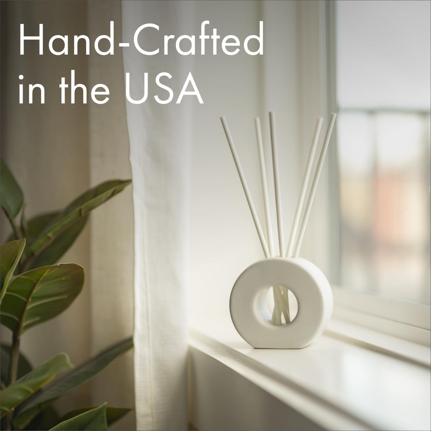 ScentAir Infused Liquidless Reeds | Includes 25 Flameless Reeds and 1 Decorative Vase, White | Essential Oil Aroma Diffuser Sticks | Fresh Spa Scents | Amazon Exclusive | Lush Bamboo