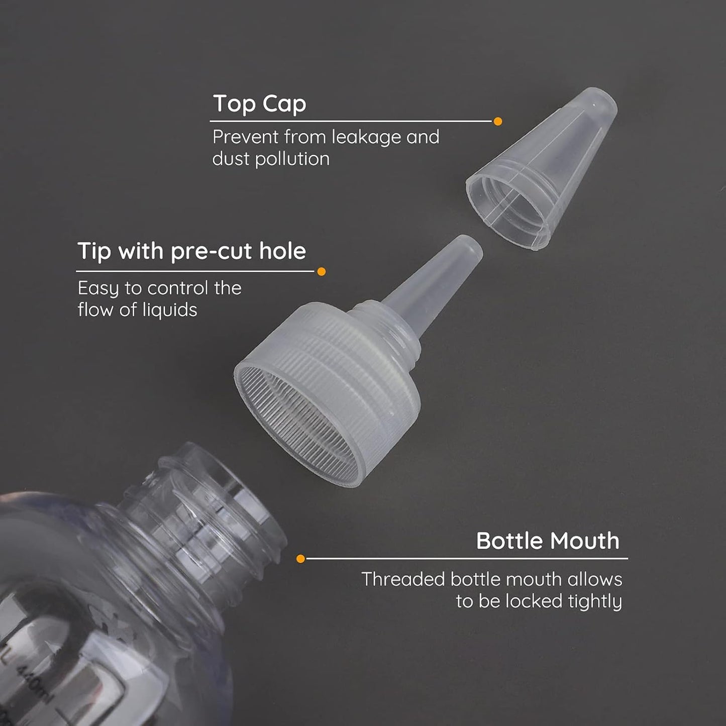 Segbeauty 16.9oz Hair Dye Bottles, 2Pcs 500ml Refillable Measured Hair Color Applicator Bottles, Clear Hair Color Squeeze Bottle with Graduated Scale, PET Twist Top Cap Tip Plastic Empty Dyeing Tool