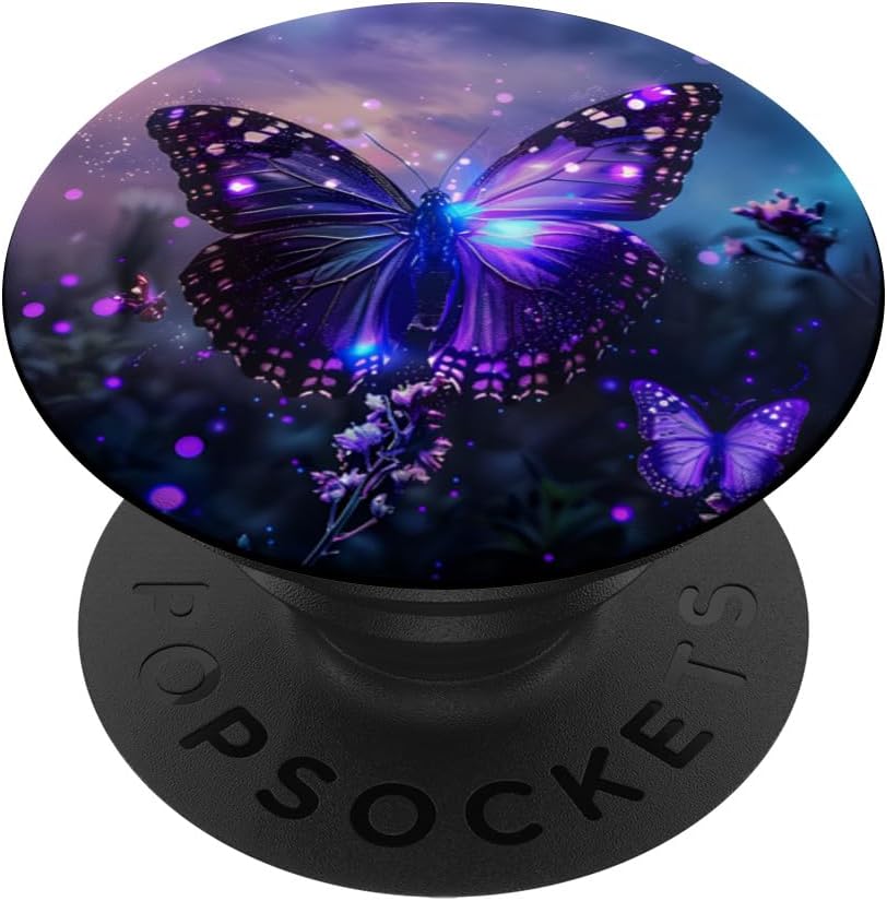 Purple Butterflies PopSockets Adhesive PopGrip
