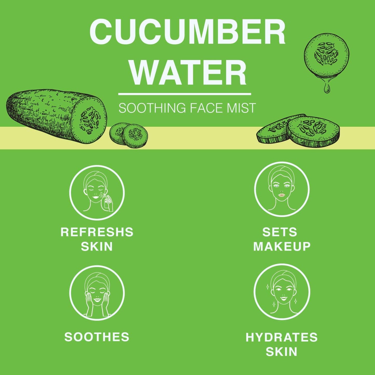 BEAUTE DE PROVENCE | Face & Body Mist Spray - Soothing Cucumber Water With Moisturizing Hyaluronic Acid | Instant Soothing, Cooling, Conditioning | 8 FL OZ