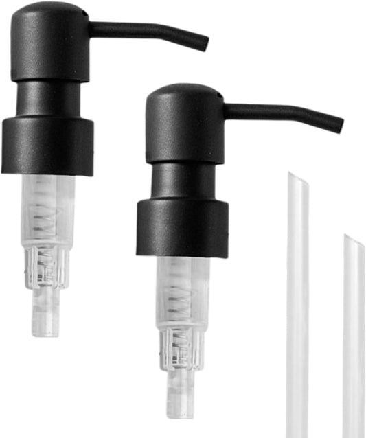 MaisoNovo Soap Pump Replacement - 2X Black Metal Pumps - Pump Dispenser - Soap Dispenser Pump Replacement - Stainless Steel Soap Pump - Pump for Soap Dispenser