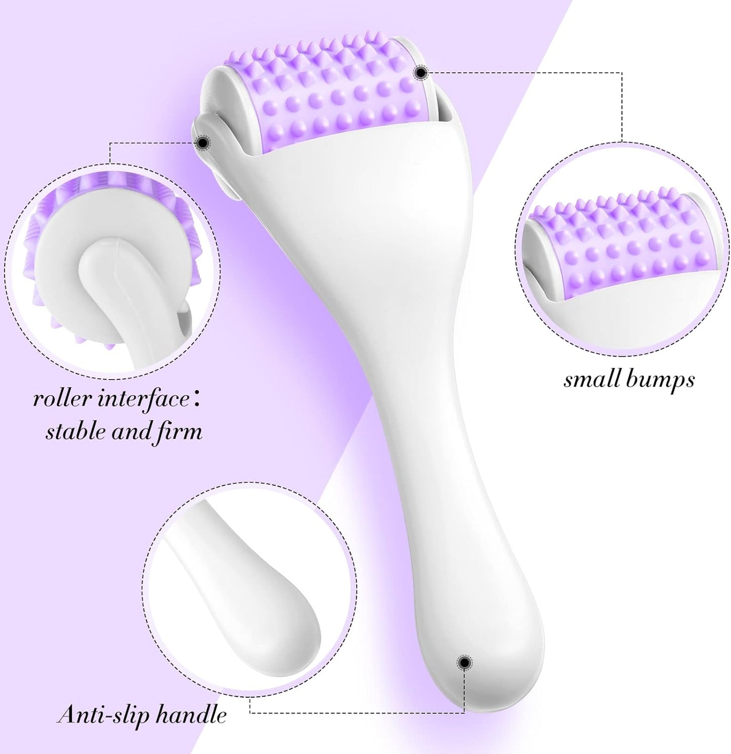 Tondiamo 2 Pcs Muscle Roller Stick Fascia Body Cellulite Face Massage Manual Tools for Muscles Relief Neck Arm Back Leg Deep Trigger Points Release (Purple), 1.0 Count