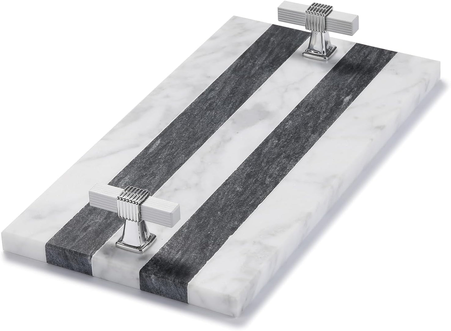 Marble Guest Towel Holder Disposable Paper Towel Tray Vanity Tray Sliver Color Handle, Bathroom Sink Tray Bathroom Napkin Holder