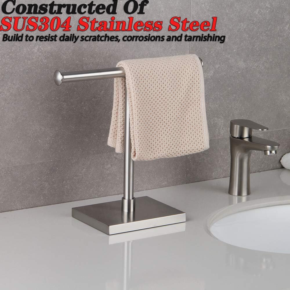 Hand Towel Holder Stand Modern Tree Rack Free Standing for Countertop, SUS 304 Stainless Steel Brushed Finished DZY011-LS