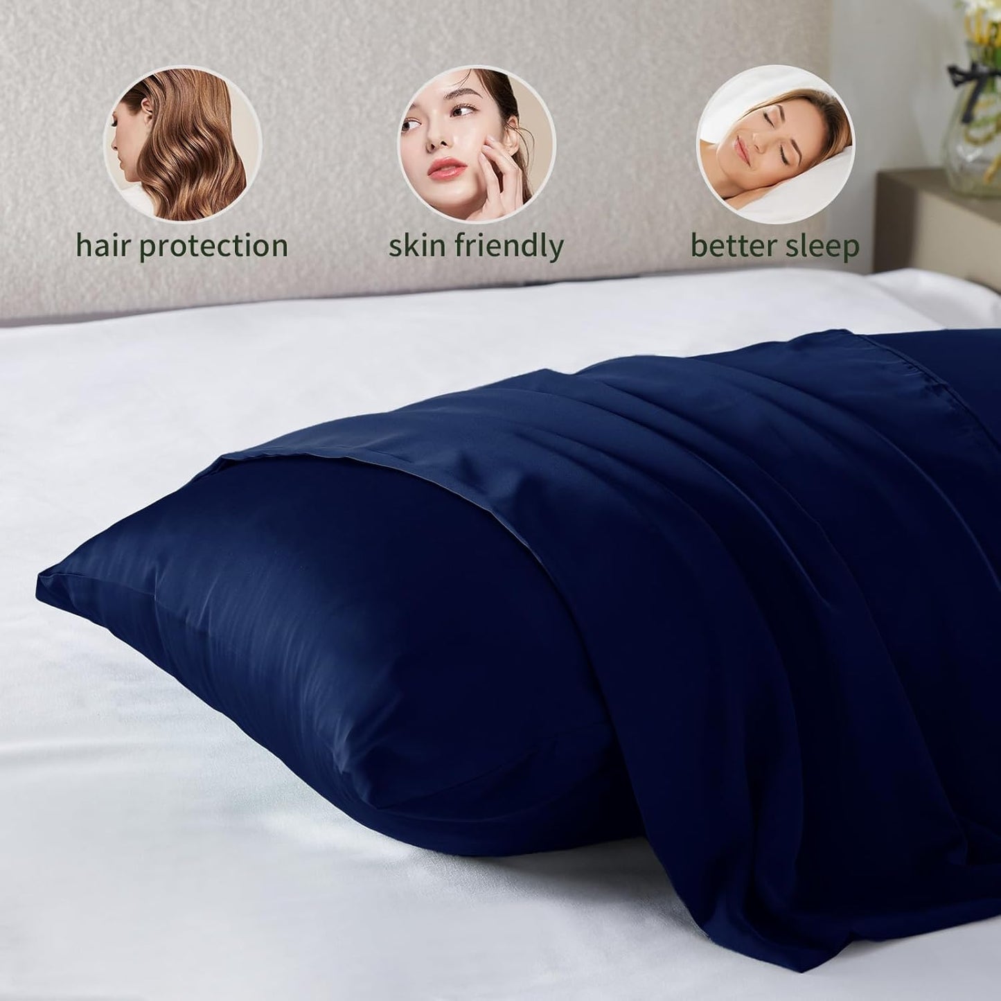 Silk Pillowcase for Hair and Skin Mulberry Silk Pillowcase Soft Breathable Smooth Both Sided Natural Silk Pillowcase with Zipper Beauty Sleep Silk Pillow Case 1 Pack for Gift(Standard,Teal Blue)