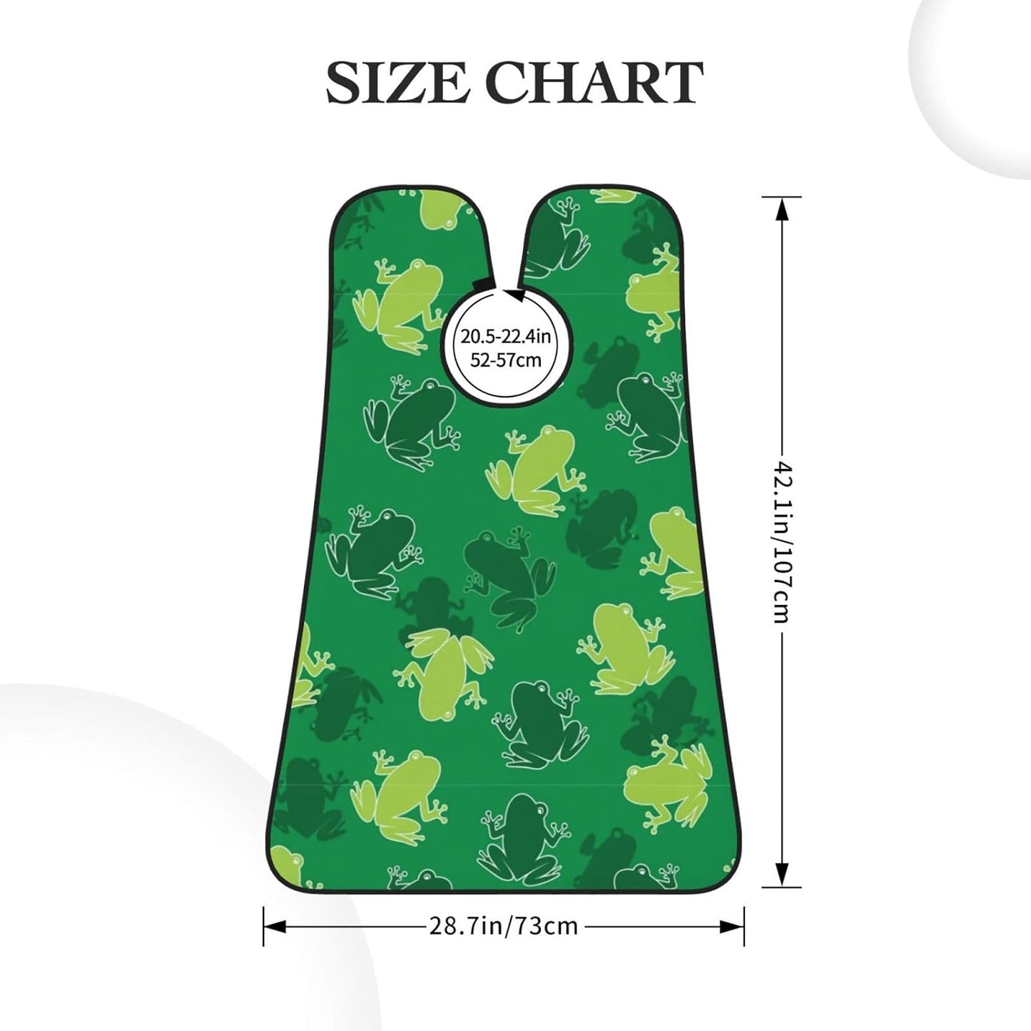 Men's Beard Maintenance Apron, Waterproof & Easy Clean, Animal Frogs Green