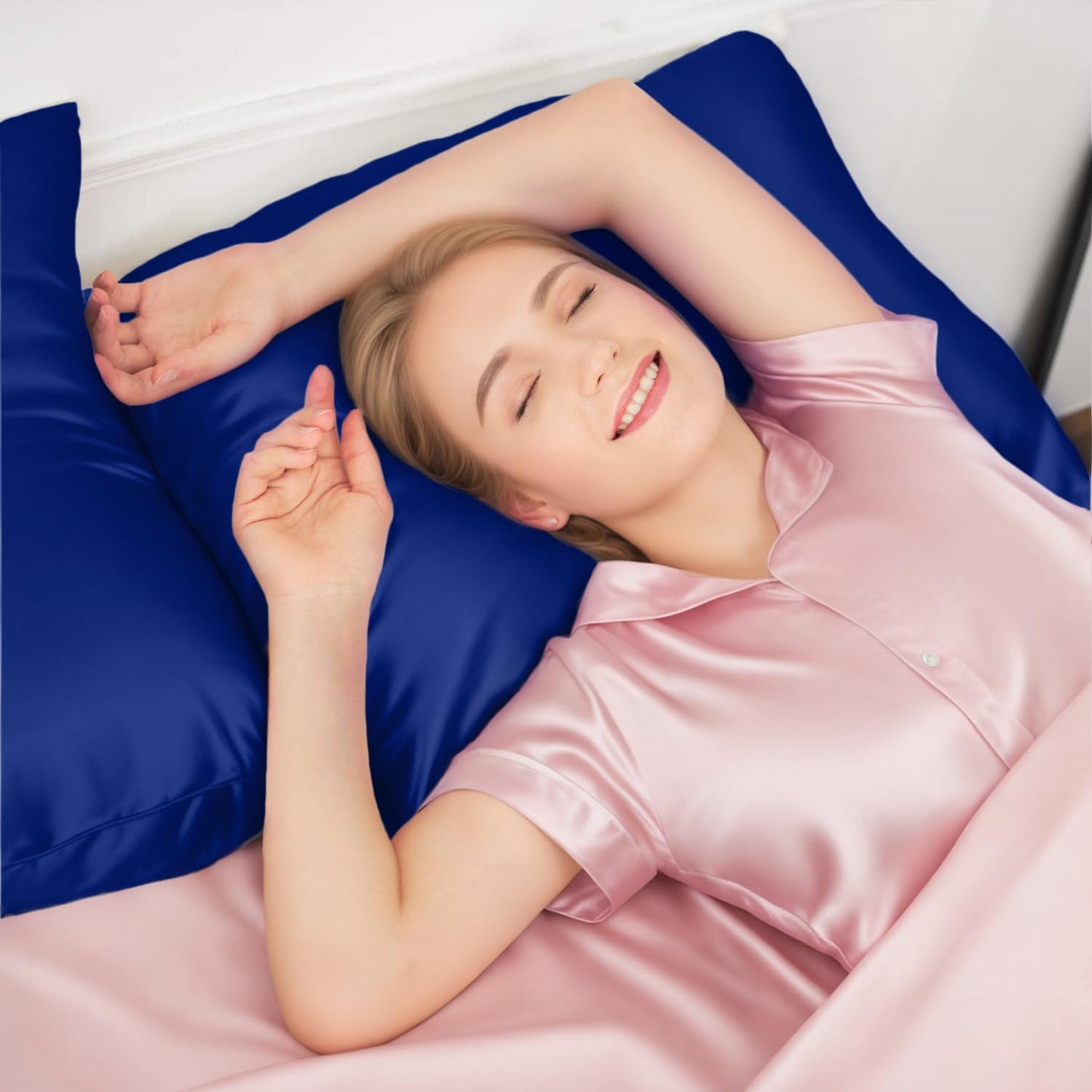 INSSL Silk Pillowcase for Women, Mulberry Silk Pillowcase for Hair and Skin and Stay Comfortable and Breathable During Sleep(Egyptain Blue,Standard)