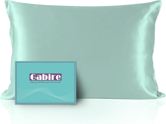 Mulberry Silk Pillow Case for Hair and Skin Prevent Acne Pillowcases Both Sides Real Silk Pillowcases Organic Silk Pillowcase with Hidden Zipper, Sage Green, Queen (20"×30")