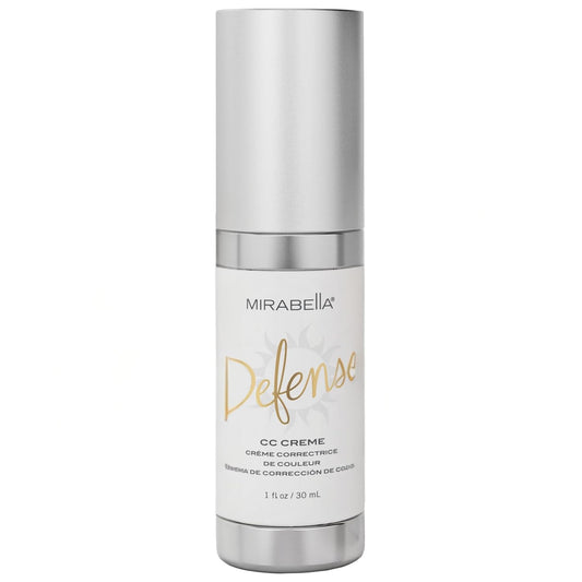 Mirabella Defense CC Creme Full Coverage Foundation with SPF 20, CC Cream Foundation with Sunscreen & Hyaluronic Acid, Oil Control with Salicylic Acid - Dark