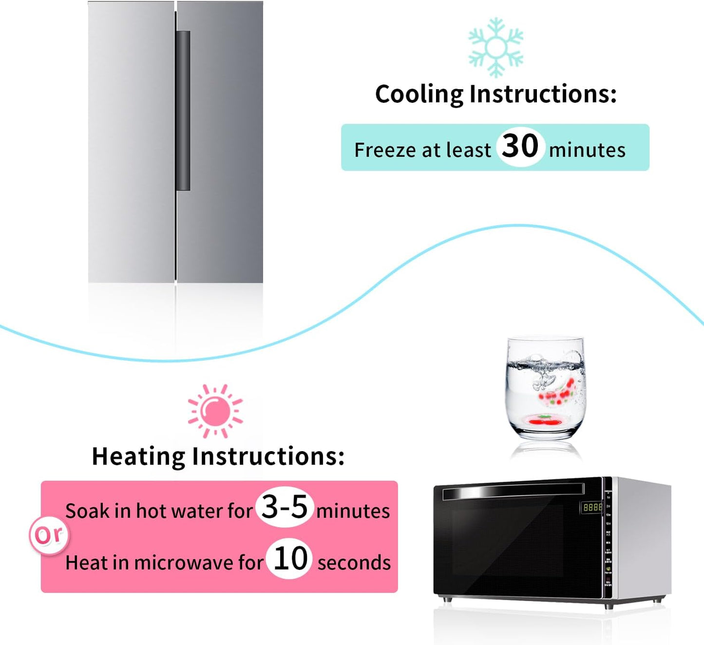 4PCS Gel Eye Ice Pack Set, Cold & Hot Compress, Reusable Cooling Gel Pads for Strain Relief, Relaxation, SPA and Sleep(Cherries)