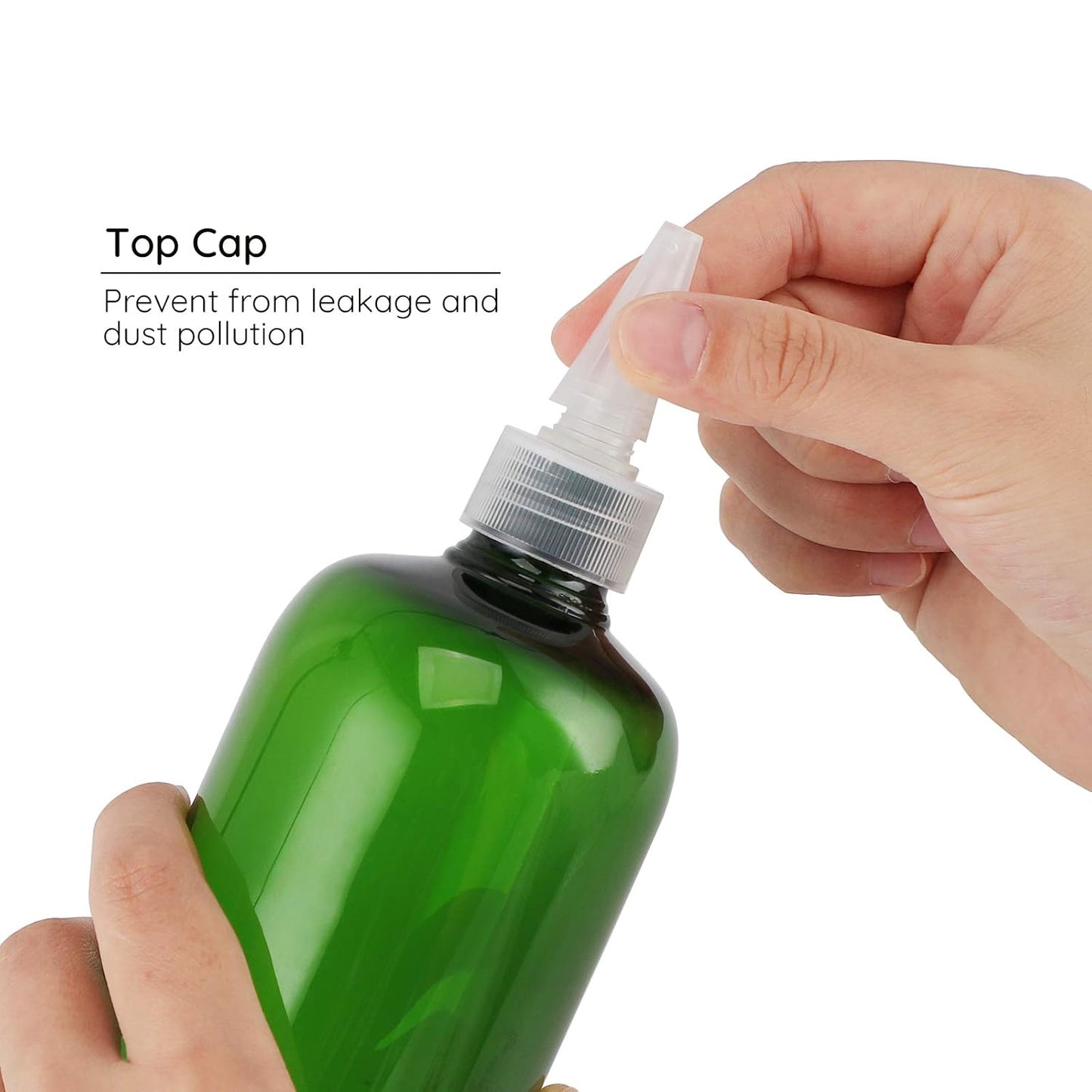 Segbeauty 16.9oz Dye Applicator Bottles, 2 Packs 500ml Refillable Hair Dye Colored Squeeze Bottle with Twist Top Cap Tip, PET Angled Tip Plastic Empty Dyeing Tool, Green Hair Color Applicator Bottle