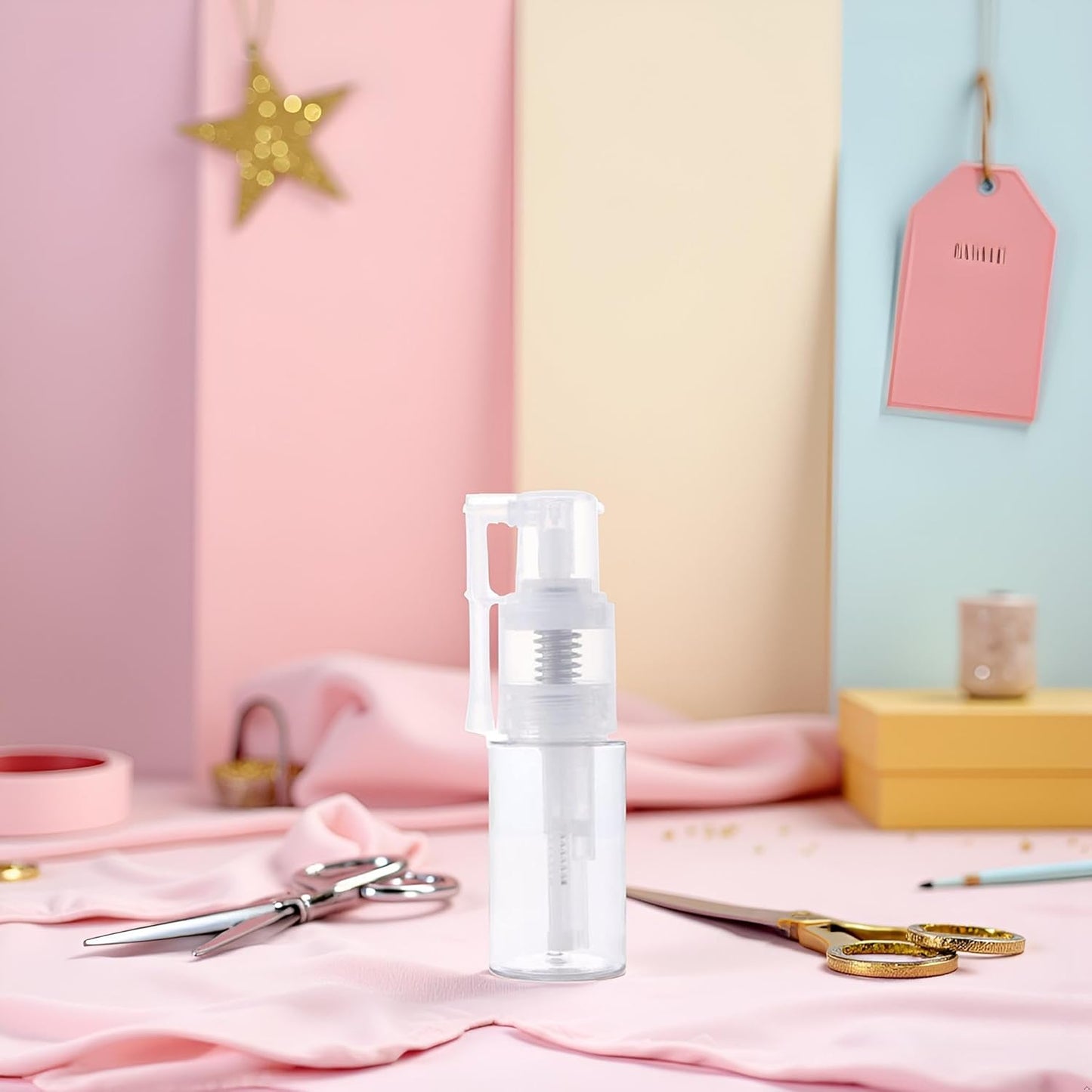 White 14ml Powder Spray Bottle,Refillable Hair Fiber Applicator, Empty Powder Cosmetics Bottles,Glitter Spray Bottle for Craft Scrapbooking Refillable Cosmetic Spray Bottles Tools and Accessories