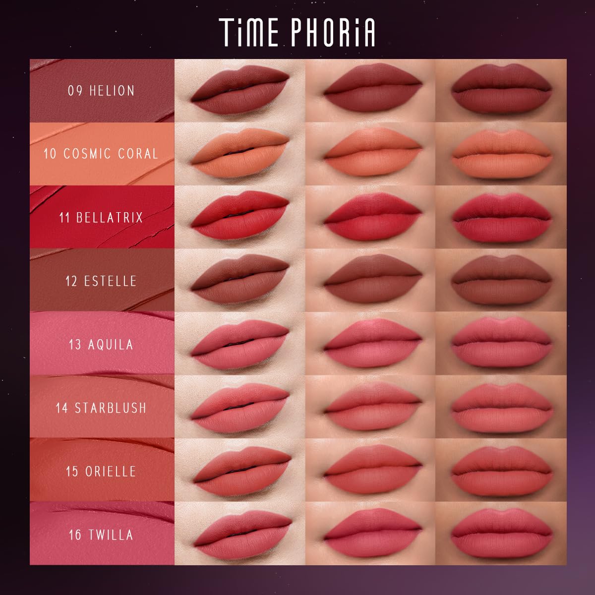 NEBULA VELVET LIP CREAM-Long Lasting Lip Stain, Waterproof and Transfer Proof Lip Tint, Matte Finish Lipstick, Smooth Out Lip Lines, Lightweight Lip Cream, High Coverage (09 HELION)