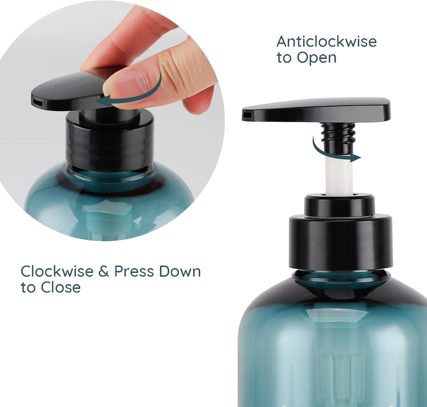 Lotion Dispenser Pump Head, Segbeauty 3 Pack Shampoo Shower Bottle Pump Replacement, Empty Refillable Bottle Tube Pump Top for Soap Conditioner Lotion Body Wash Bathroom Kitchen