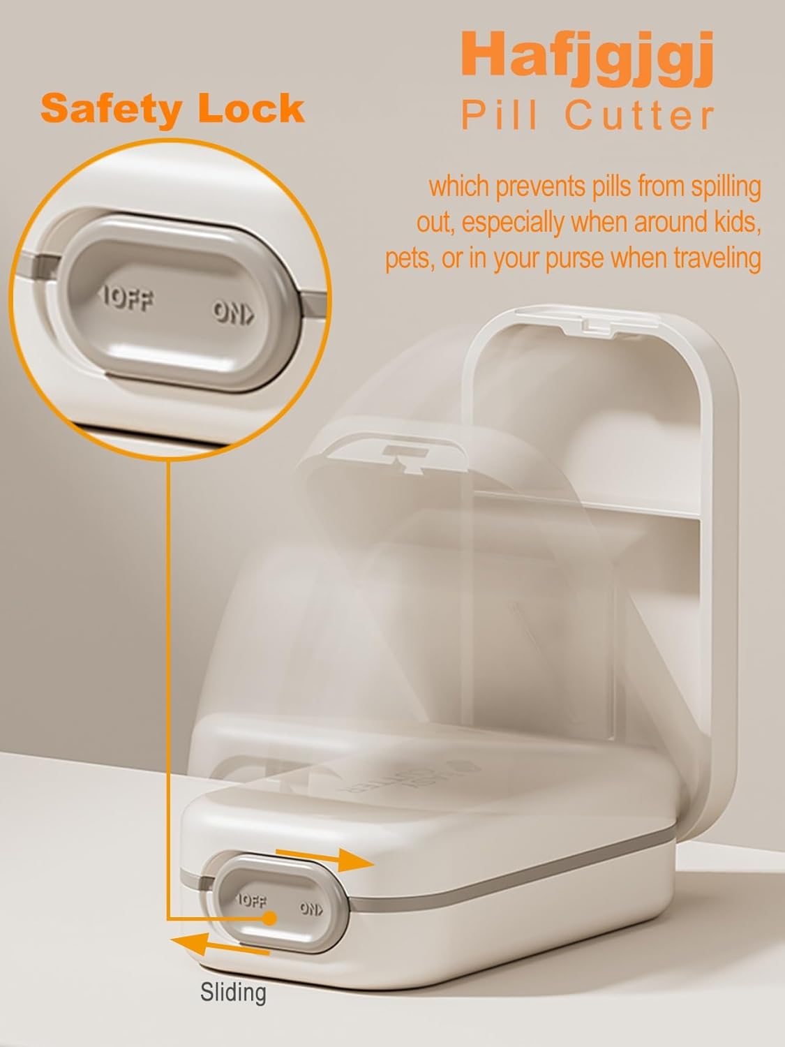 Pill Cutter Splitter for Small or Large Pills with Safety Lock - Accurate and Easy Travel-Friendly Design for Daily Use (Pink)