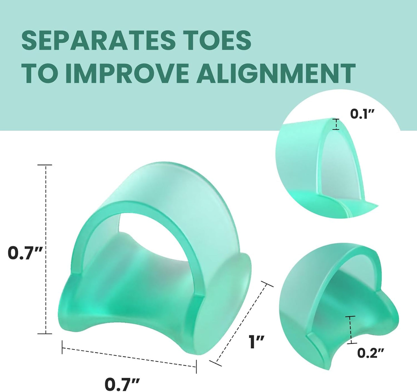 Welnove Gel Toe Separator - 12 Pack Pinky Toe Spacers - FSA/HSA Eligible Little Toe Cushions, Small Toe Sleeves for Preventing Rubbing & Reducing Pressure (Green)