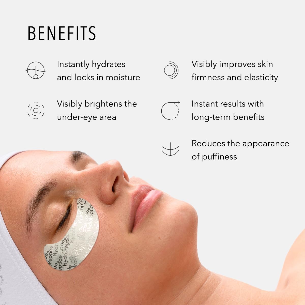 HydroPeptide PolyPeptide Collagel Eye Masks, Line-Lifting Hydrogel Under Eye Patch, Firmer Appearance & Hydration & Dark Circles, 8 Treatments