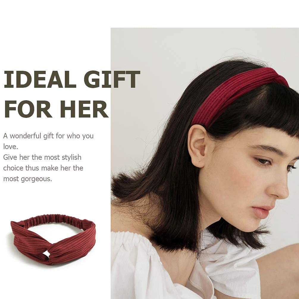 DRESHOW 16 Pack Turban Headbands for Women Elastic Back Twisted Hair Bands Face Vintage Cross Head Wrap Hair Accessories