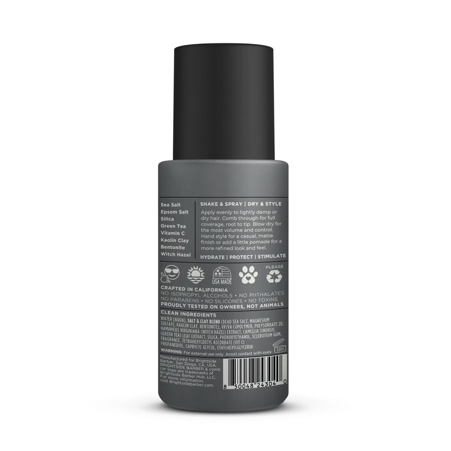 Salt & Clay Surf Spray - Hair Texturizing & Volumizing Spray - Salt & Clay, Silica, Witch Hazel, & Green Tea Blend - Beach Style Hair - For All Hair Types - Natural Ingredients (6oz)