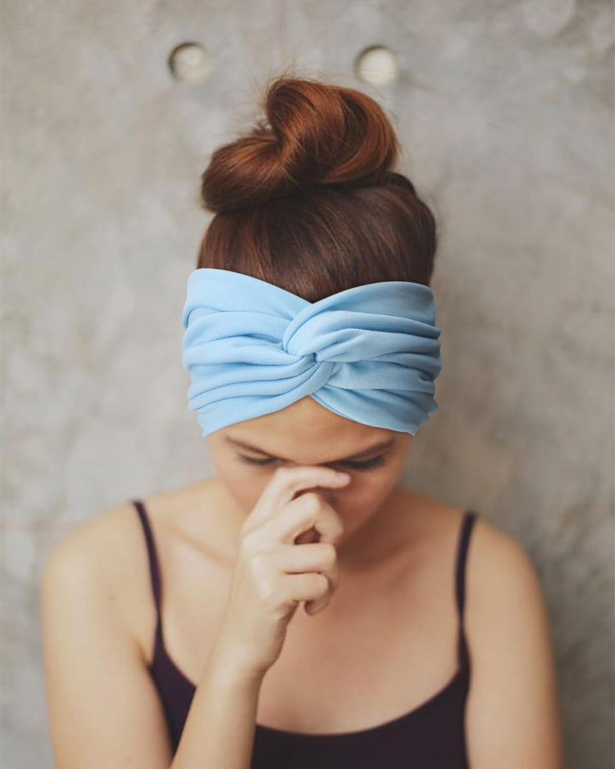 DRESHOW 4 Pack Turban Headbands for Women Wide Vintage Head Wraps Knotted Cute Hair Band Accessories